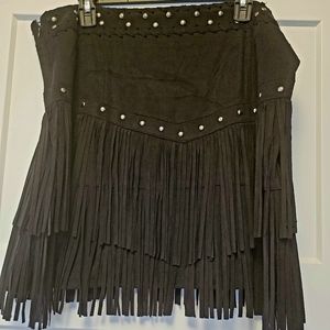 Idyllwind Fringe Skirt XL Black